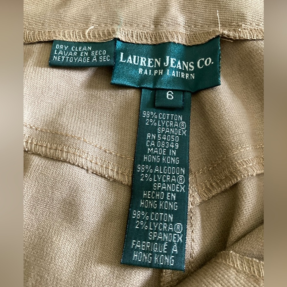 Women’s Ralph Lauren No Pocket Khaki Riding Pants - Picture 2 of 5